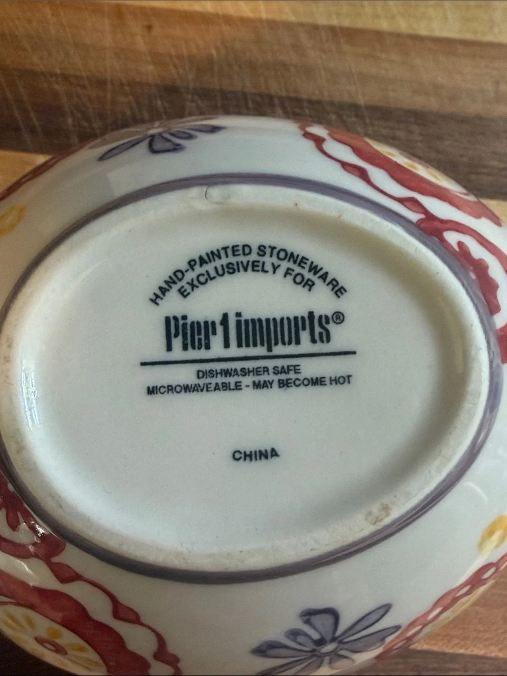 Pier 1 Multicolor Floral Ceramic Nesting Measuring Cups